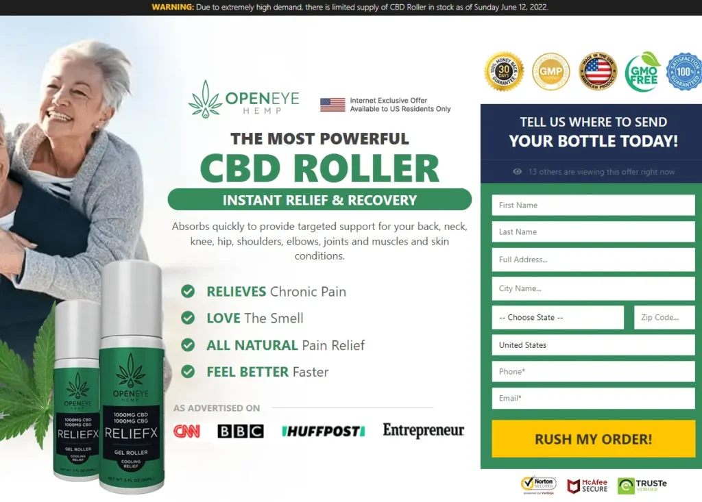 Open Eye CBD Pain Relief Roller